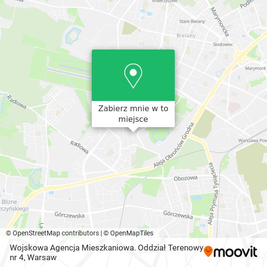 Mapa Wojskowa Agencja Mieszkaniowa. Oddział Terenowy nr 4