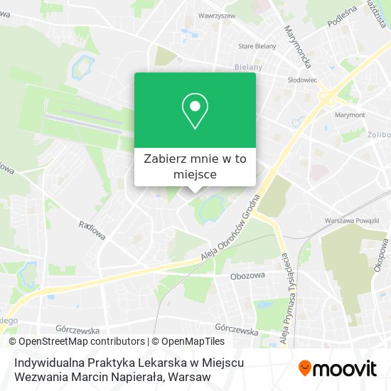 Mapa Indywidualna Praktyka Lekarska w Miejscu Wezwania Marcin Napierała