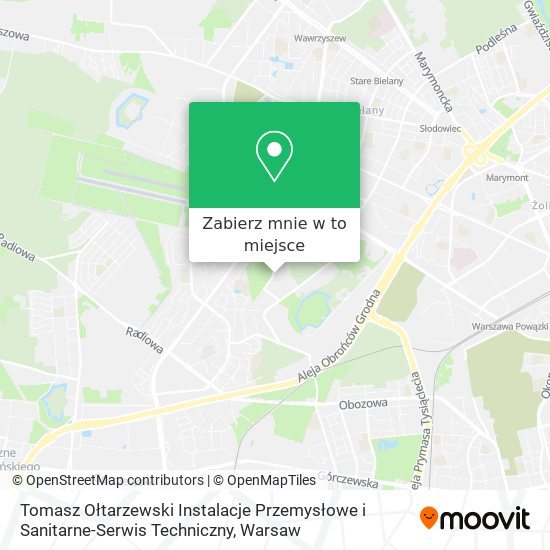 Mapa Tomasz Ołtarzewski Instalacje Przemysłowe i Sanitarne-Serwis Techniczny