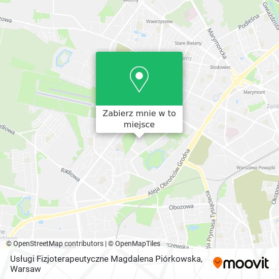 Mapa Usługi Fizjoterapeutyczne Magdalena Piórkowska