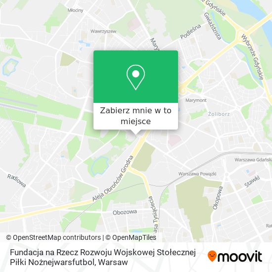 Mapa Fundacja na Rzecz Rozwoju Wojskowej Stołecznej Piłki Nożnejwarsfutbol