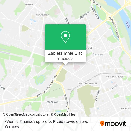 Mapa \Vienna Finanse\ sp. z o.o. Przedstawicielstwo