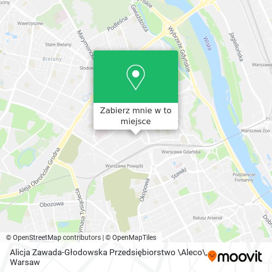 Mapa Alicja Zawada-Głodowska Przedsiębiorstwo \Aleco\