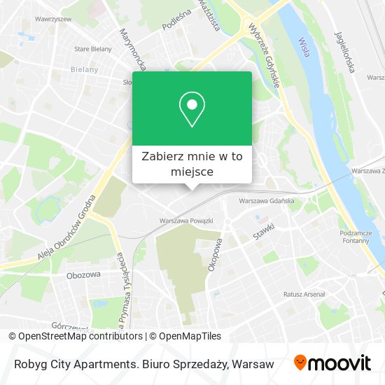 Mapa Robyg City Apartments. Biuro Sprzedaży