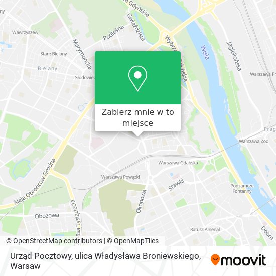 Mapa Urząd Pocztowy, ulica Władysława Broniewskiego