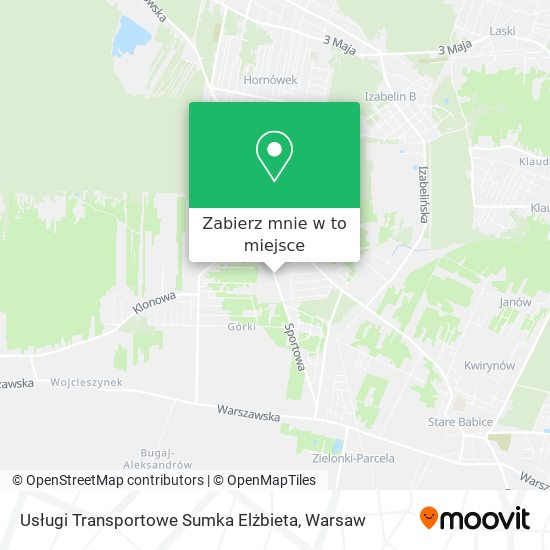 Mapa Usługi Transportowe Sumka Elżbieta