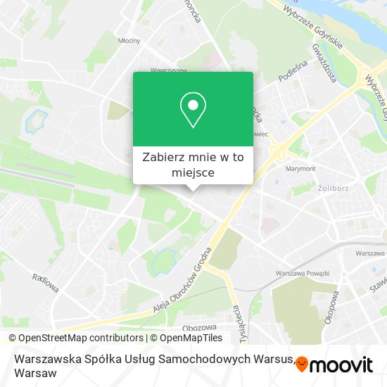 Mapa Warszawska Spółka Usług Samochodowych Warsus