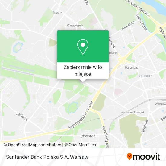 Mapa Santander Bank Polska S A