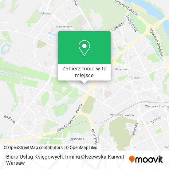 Mapa Biuro Usług Księgowych. Irmina Olszewska-Karwat