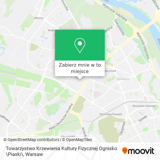 Mapa Towarzystwo Krzewienia Kultury Fizycznej Ognisko \Piaski\