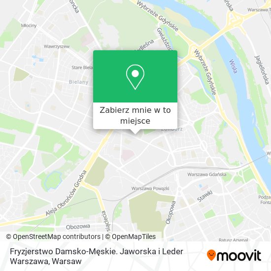 Mapa Fryzjerstwo Damsko-Męskie. Jaworska i Leder Warszawa