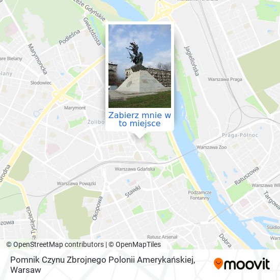 Mapa Pomnik Czynu Zbrojnego Polonii Amerykańskiej