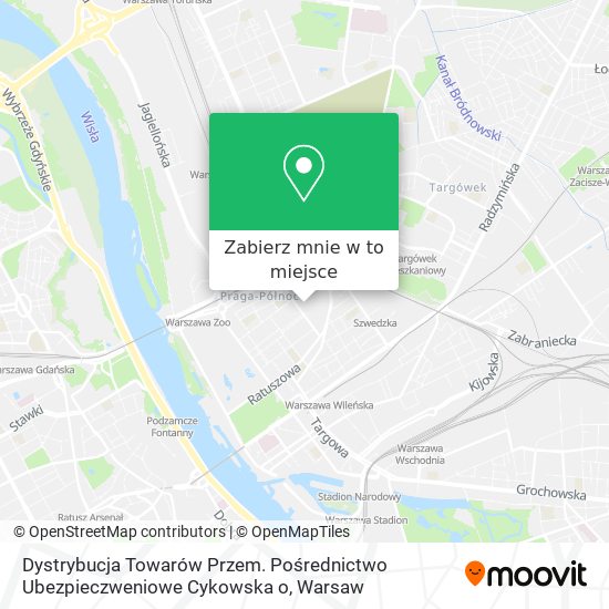 Mapa Dystrybucja Towarów Przem. Pośrednictwo Ubezpieczweniowe Cykowska o