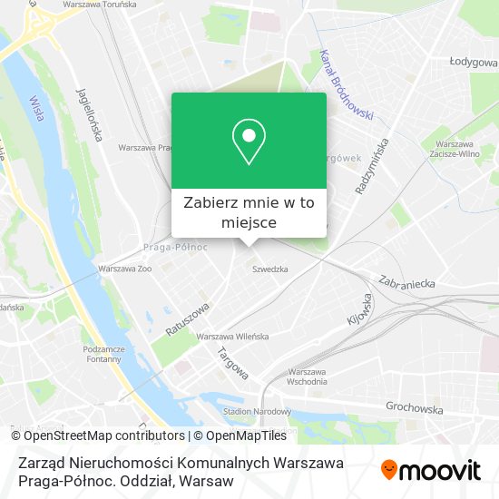 Mapa Zarząd Nieruchomości Komunalnych Warszawa Praga-Północ. Oddział