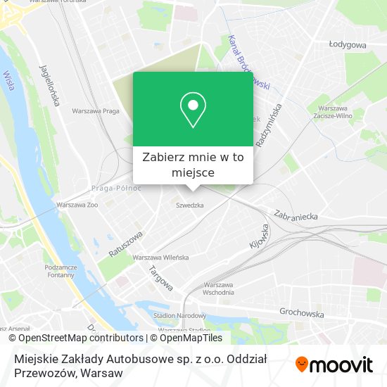 Mapa Miejskie Zakłady Autobusowe sp. z o.o. Oddział Przewozów