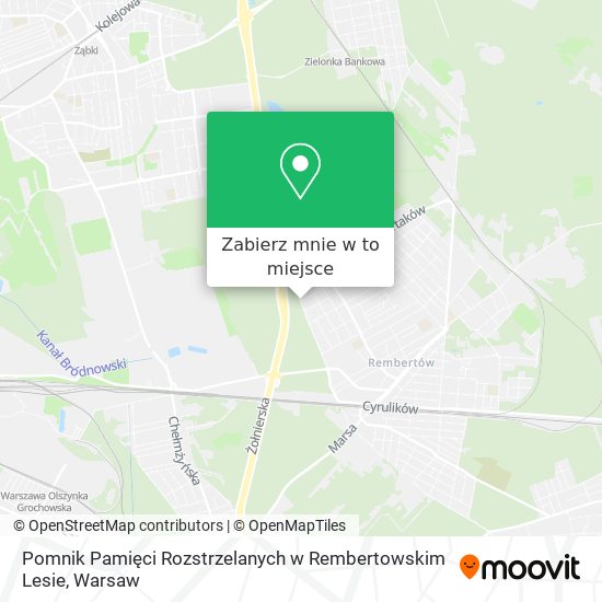 Mapa Pomnik Pamięci Rozstrzelanych w Rembertowskim Lesie