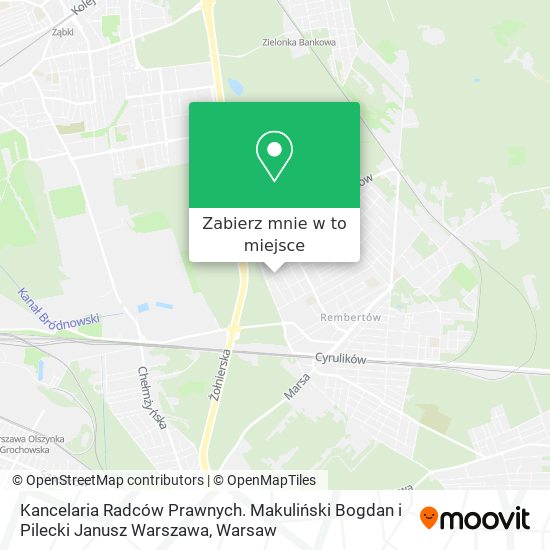 Mapa Kancelaria Radców Prawnych. Makuliński Bogdan i Pilecki Janusz Warszawa