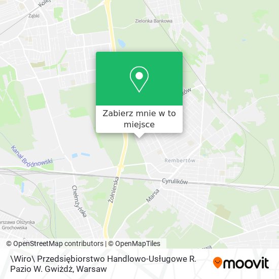 Mapa \Wiro\ Przedsiębiorstwo Handlowo-Usługowe R. Pazio W. Gwiżdż