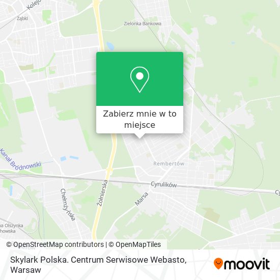 Mapa Skylark Polska. Centrum Serwisowe Webasto