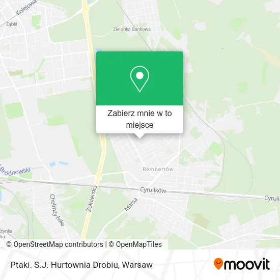Mapa Ptaki. S.J. Hurtownia Drobiu