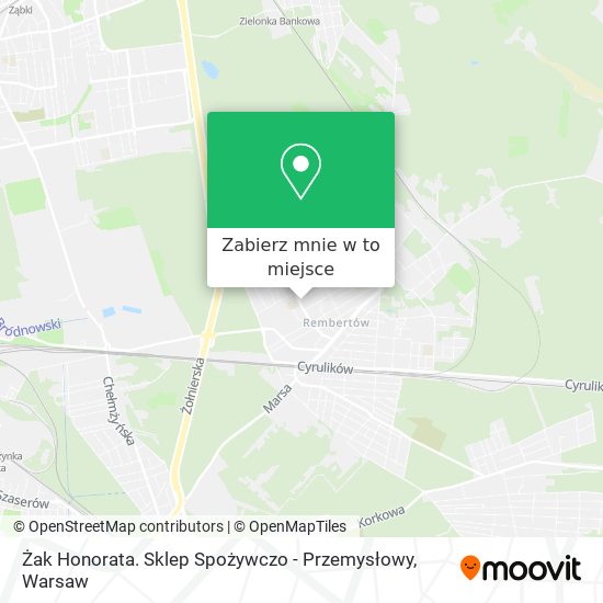 Mapa Żak Honorata. Sklep Spożywczo - Przemysłowy