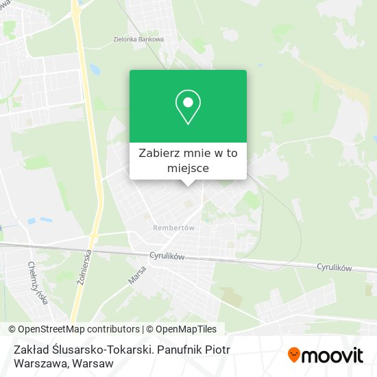 Mapa Zakład Ślusarsko-Tokarski. Panufnik Piotr Warszawa