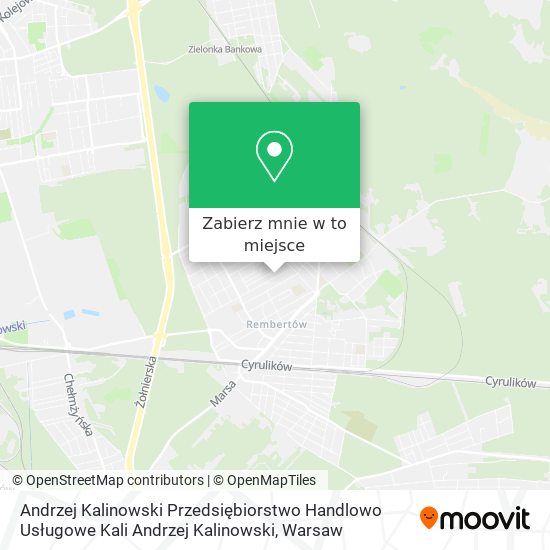 Mapa Andrzej Kalinowski Przedsiębiorstwo Handlowo Usługowe Kali Andrzej Kalinowski