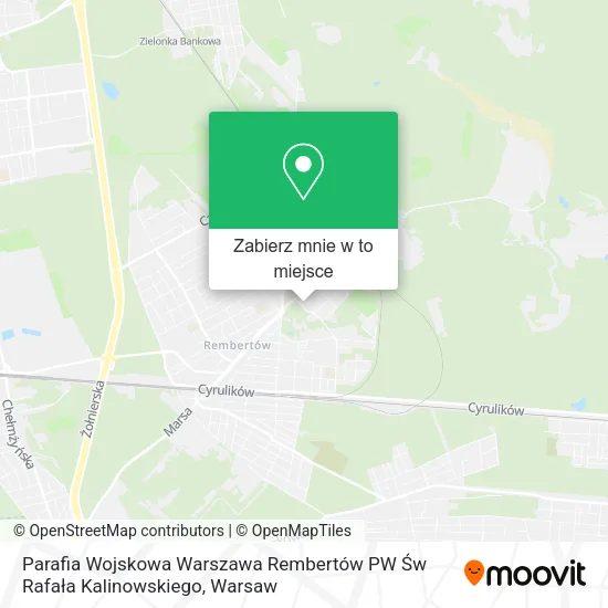 Mapa Parafia Wojskowa Warszawa Rembertów PW Św Rafała Kalinowskiego