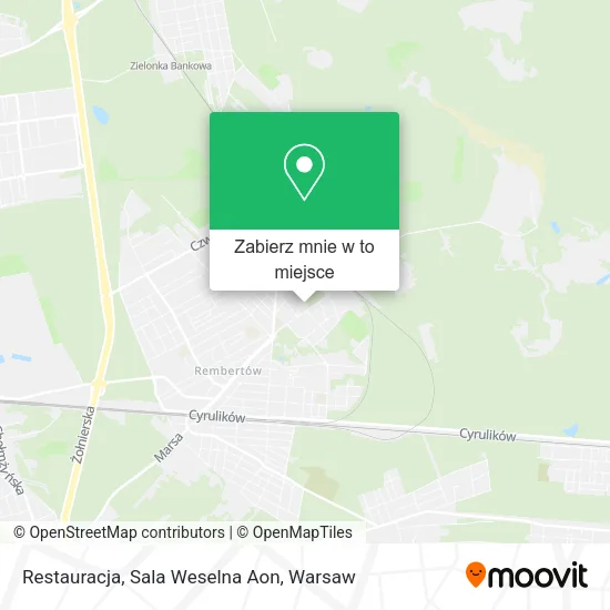 Mapa Restauracja, Sala Weselna Aon