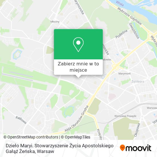 Mapa Dzieło Maryi. Stowarzyszenie Życia Apostolskiego Gałąź Żeńska