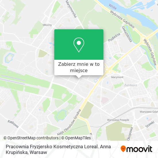 Mapa Pracownia Fryzjersko Kosmetyczna Loreal. Anna Krupińska