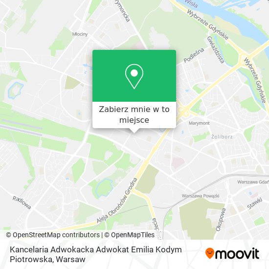 Mapa Kancelaria Adwokacka Adwokat Emilia Kodym Piotrowska