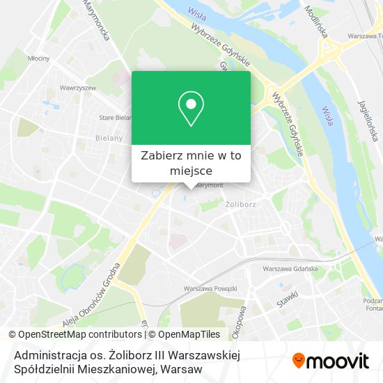 Mapa Administracja os. Żoliborz III Warszawskiej Spółdzielnii Mieszkaniowej