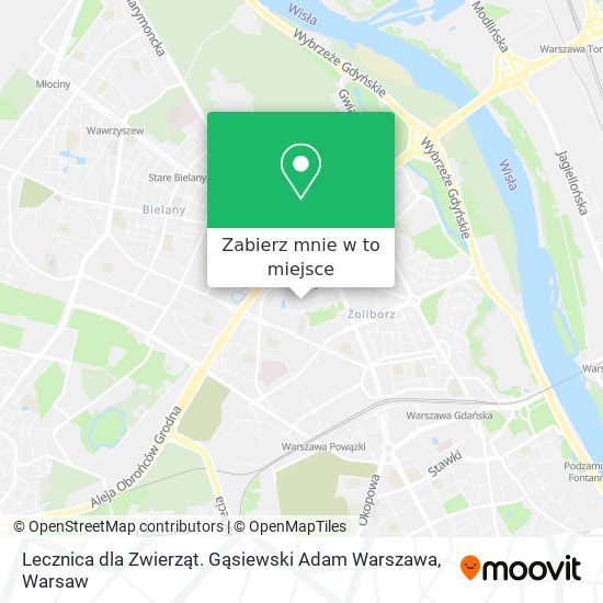 Mapa Lecznica dla Zwierząt. Gąsiewski Adam Warszawa