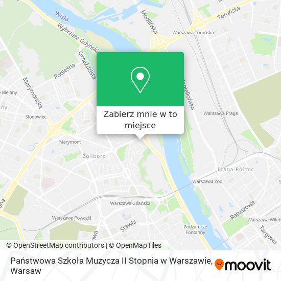 Mapa Państwowa Szkoła Muzycza II Stopnia w Warszawie