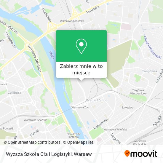 Mapa Wyższa Szkoła Cła i Logistyki