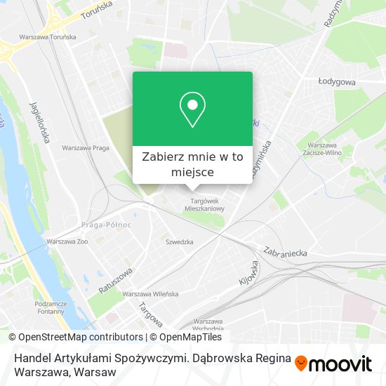 Mapa Handel Artykułami Spożywczymi. Dąbrowska Regina Warszawa