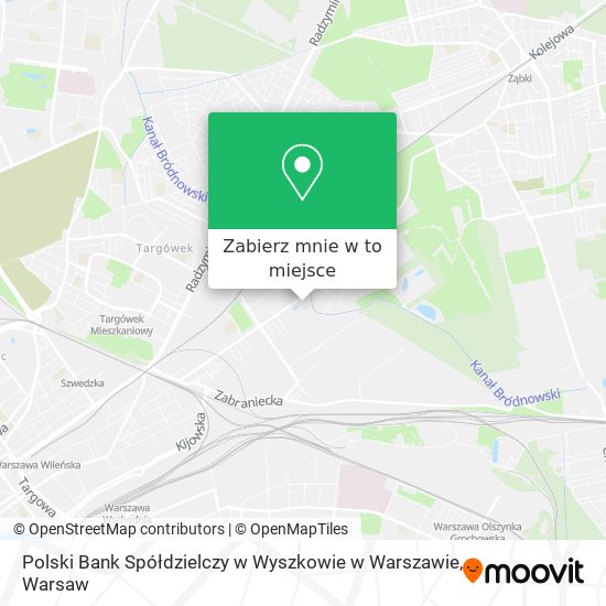 Mapa Polski Bank Spółdzielczy w Wyszkowie w Warszawie