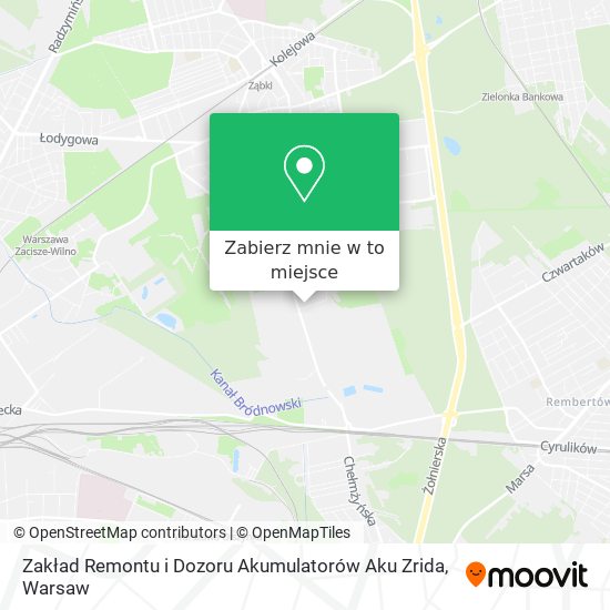 Mapa Zakład Remontu i Dozoru Akumulatorów Aku Zrida