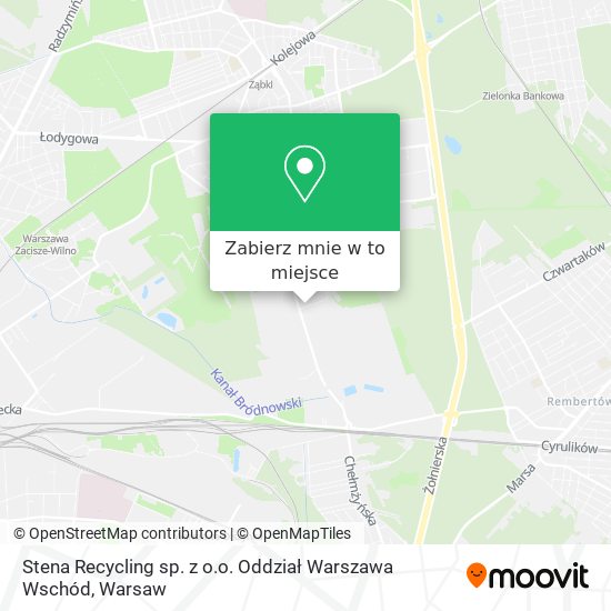 Mapa Stena Recycling sp. z o.o. Oddział Warszawa Wschód