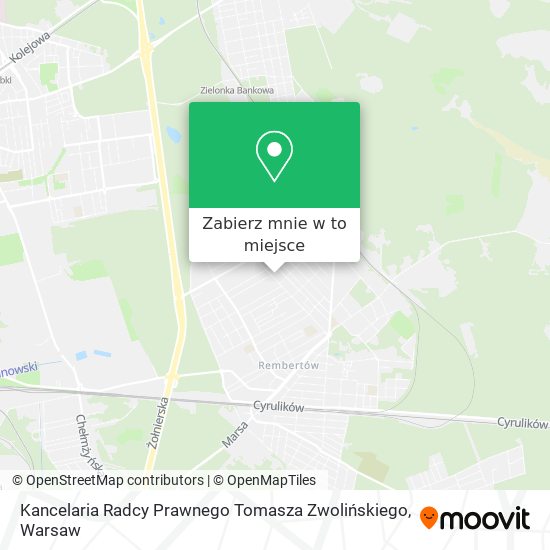 Mapa Kancelaria Radcy Prawnego Tomasza Zwolińskiego