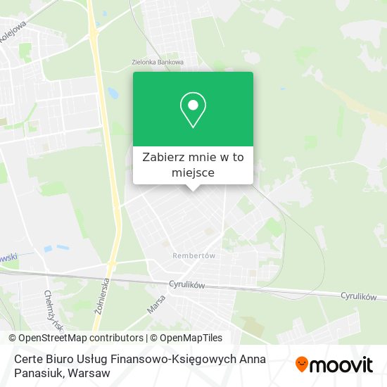 Mapa Certe Biuro Usług Finansowo-Księgowych Anna Panasiuk