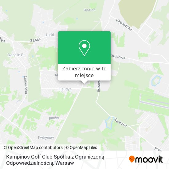 Mapa Kampinos Golf Club Spółka z Ograniczoną Odpowiedzialnością