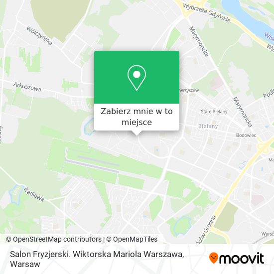 Mapa Salon Fryzjerski. Wiktorska Mariola Warszawa