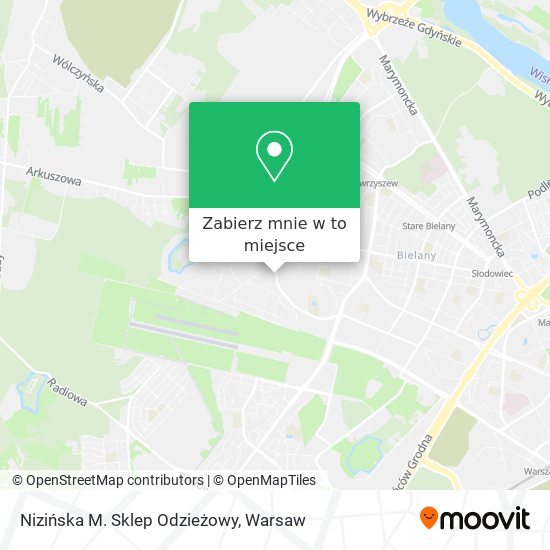 Mapa Nizińska M. Sklep Odzieżowy