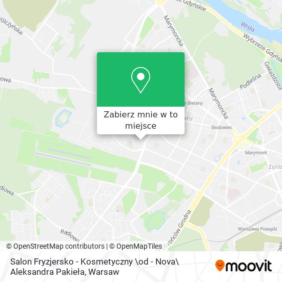 Mapa Salon Fryzjersko - Kosmetyczny \od - Nova\ Aleksandra Pakieła