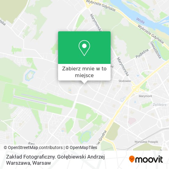 Mapa Zakład Fotograficzny. Gołębiewski Andrzej Warszawa