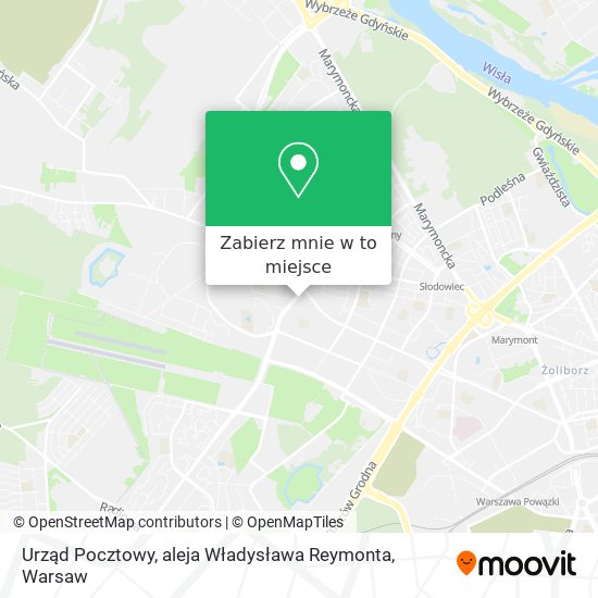 Mapa Urząd Pocztowy, aleja Władysława Reymonta