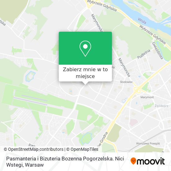 Mapa Pasmanteria i Bizuteria Bozenna Pogorzelska. Nici Wstegi