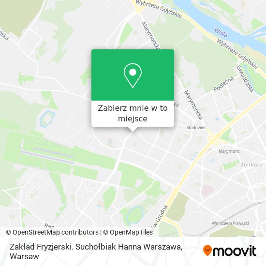 Mapa Zakład Fryzjerski. Suchołbiak Hanna Warszawa